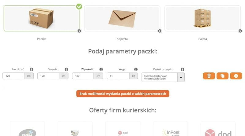 Wymiary I Waga Paczki Dozwolone W Firmie Kurierskiej Wysylajtaniej Pl